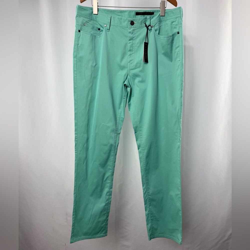 NWT J. Hilburn Straight-Leg Pants in Mint Green Size 38‎